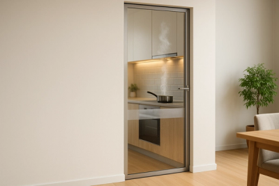 Uși din sticlă pentru bucătărie: grăsime, mirosuri, protecție