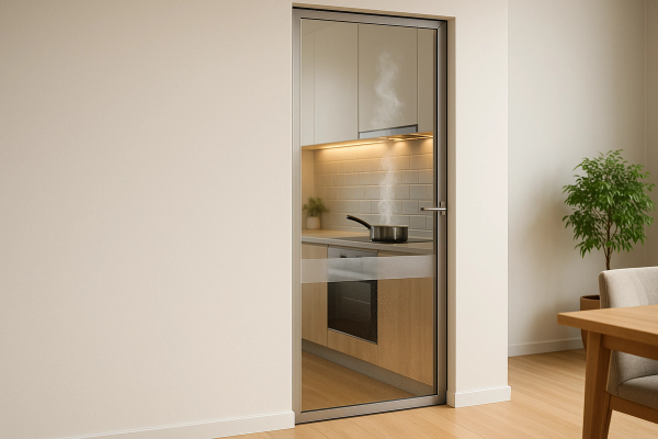 Uși din sticlă pentru bucătărie: grăsime, mirosuri, protecție