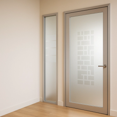 Uși din sticlă sablată: modele, intimitate și costuri