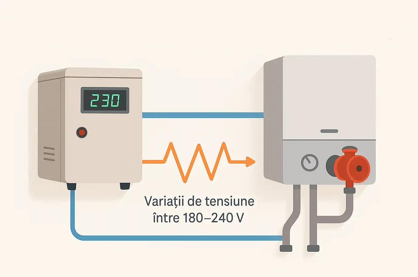 Exemplu grafic: ce face stabilizatorul pentru centrală