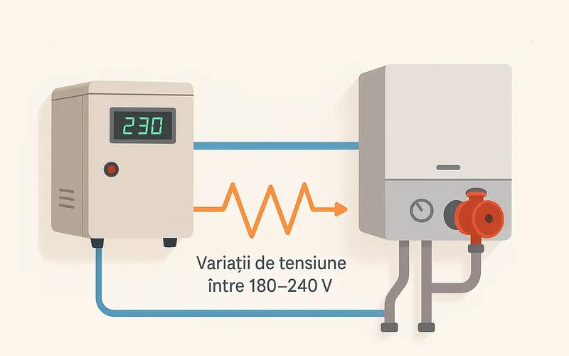 Exemplu grafic: ce face stabilizatorul pentru centrală