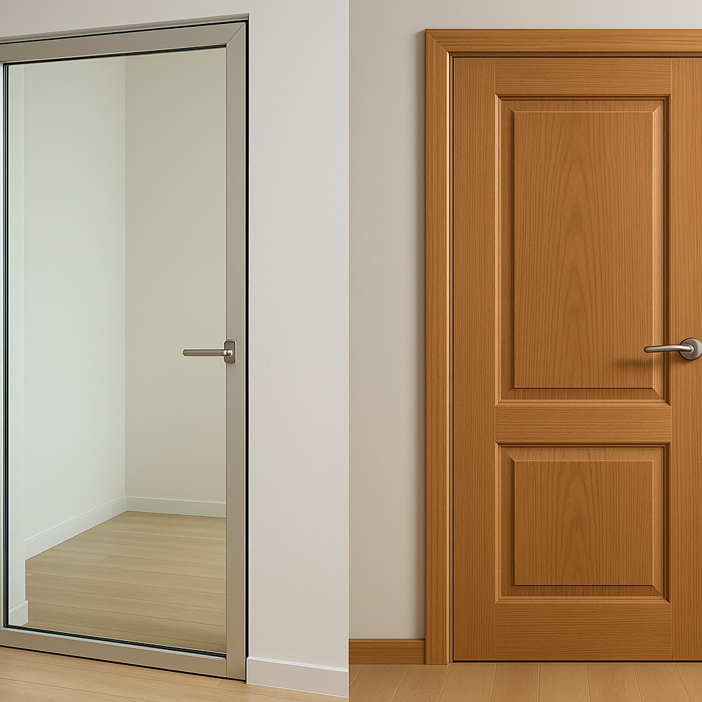 Uși din sticlă sau MDF/PVC? Cum alegi inteligent