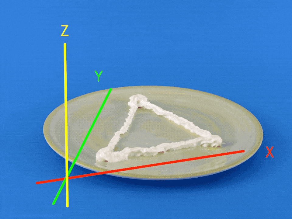Time lapse of a tetrahedron additively made with whipped cream