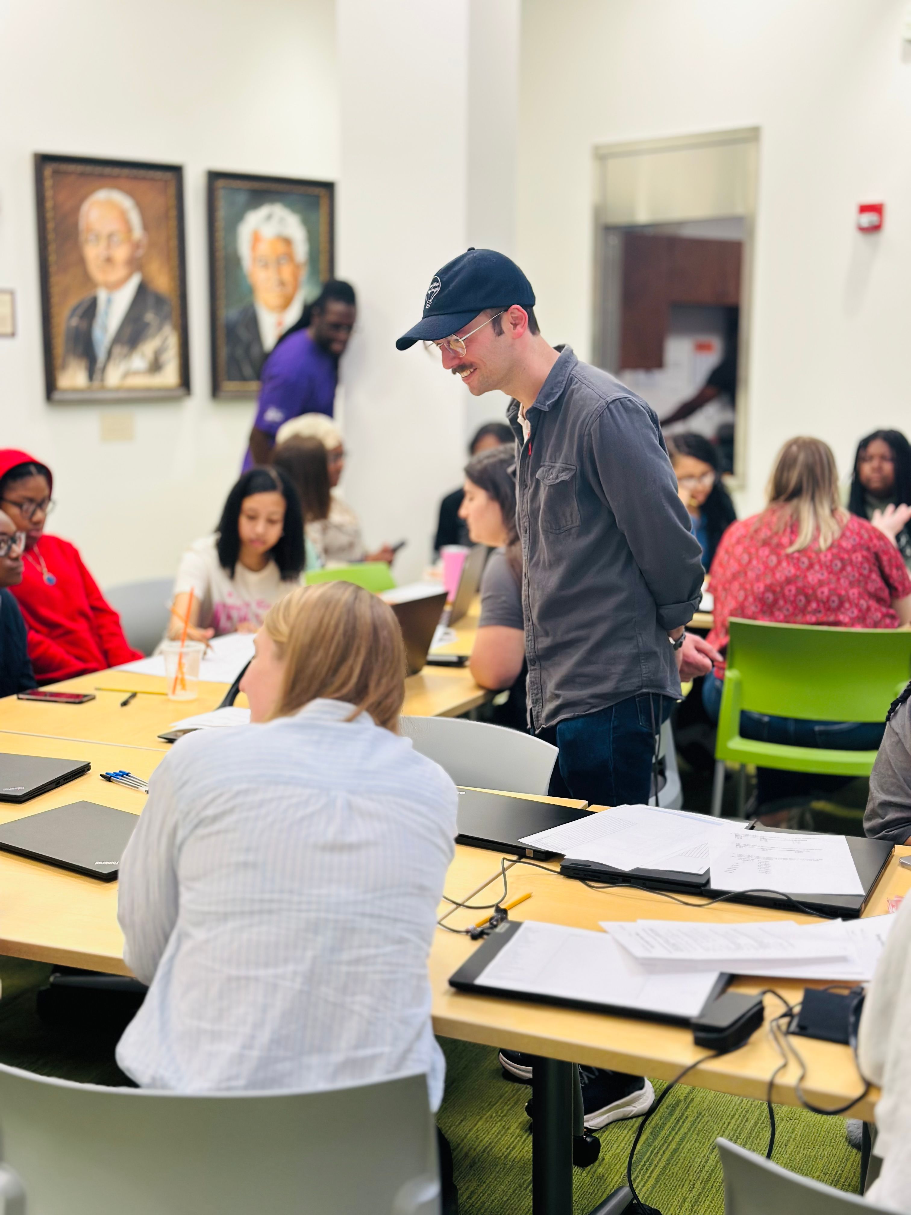 Isaac Budmen teaching students about prototyping