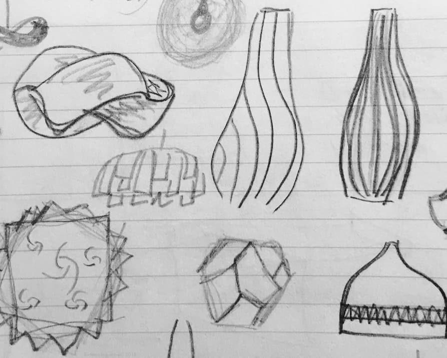Even more sketches of 3D printed lamp concepts