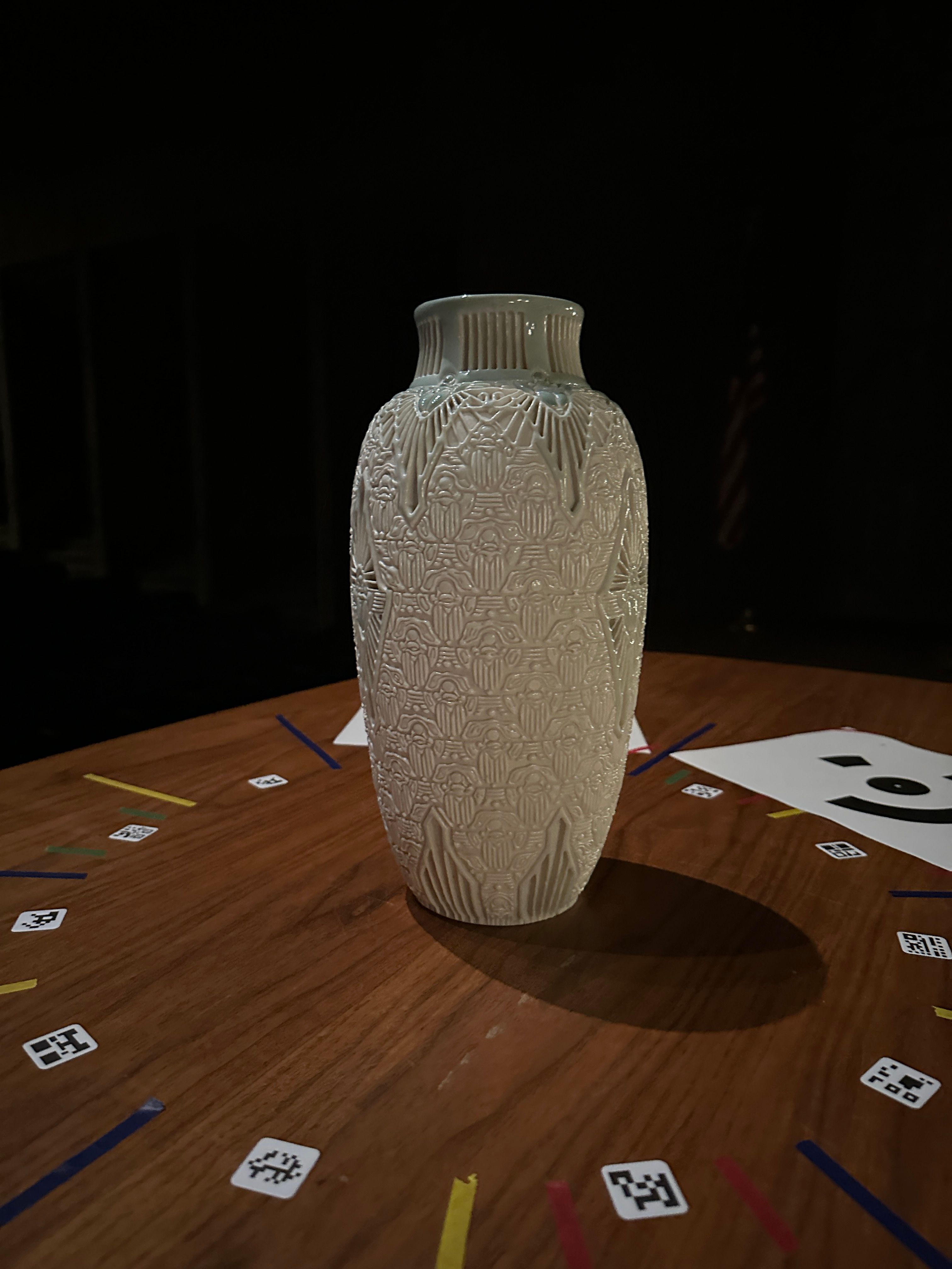 Infrared scanner providing only light source in darkened room