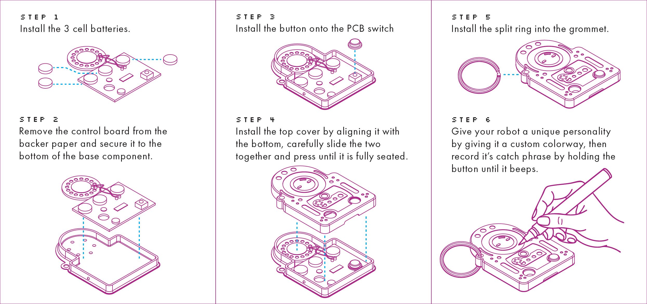 How to assemble the Digital Voice Box robot step by step