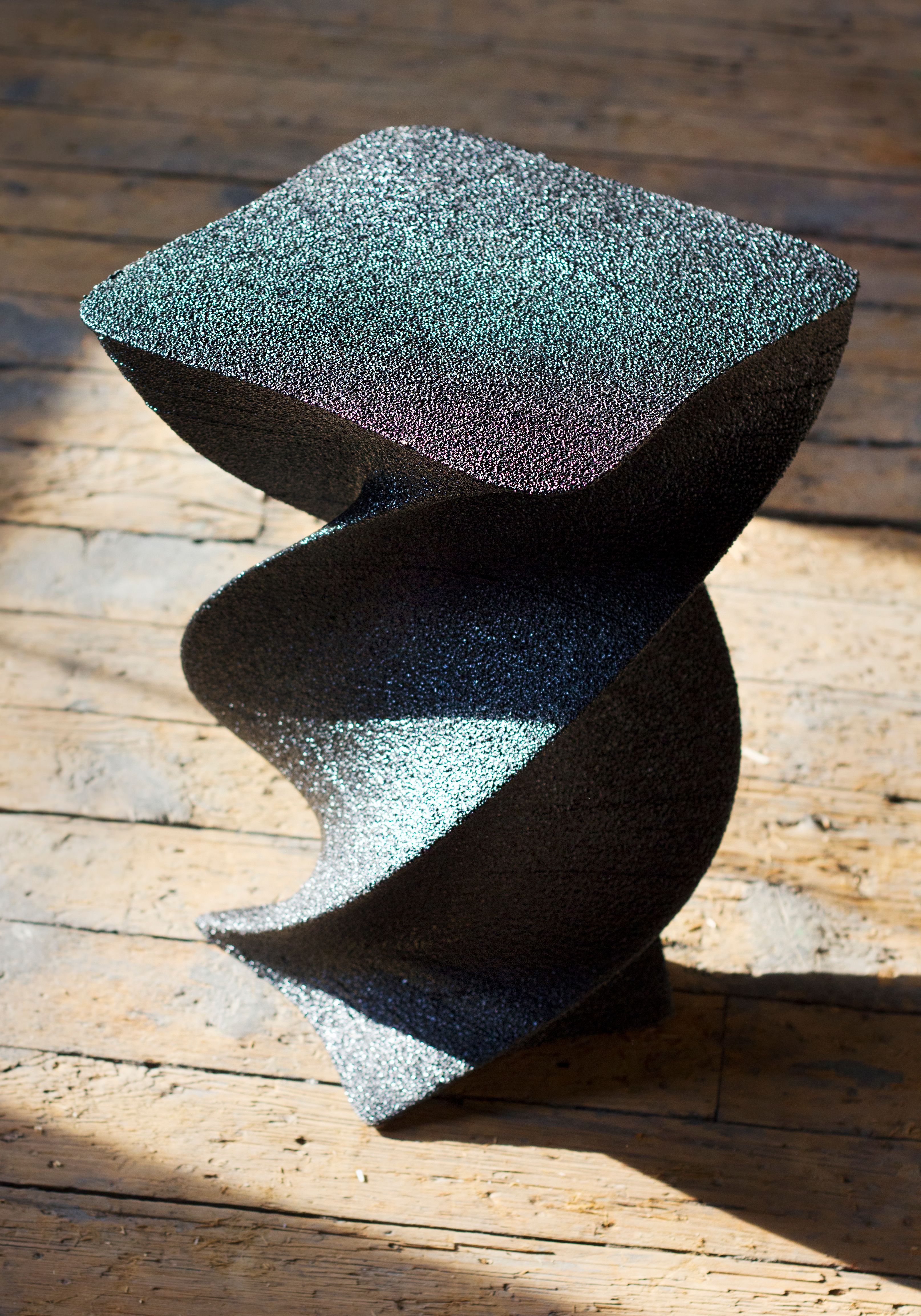 Scoria Stool with DNA helix spiral structure