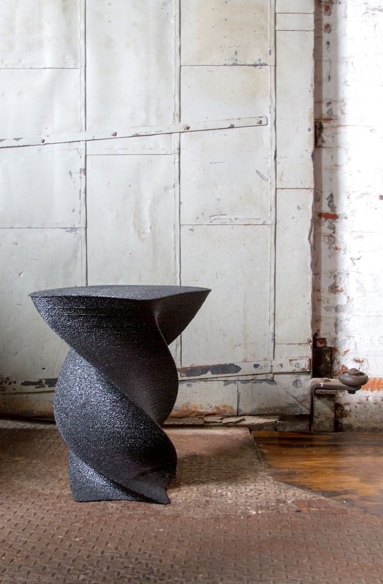 Scoria Stool with geometric pattern design