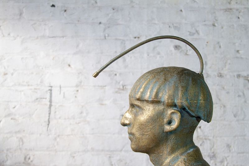 Sculpture of Neil Harbisson, the world's first cyborg, created by Budmen Industries