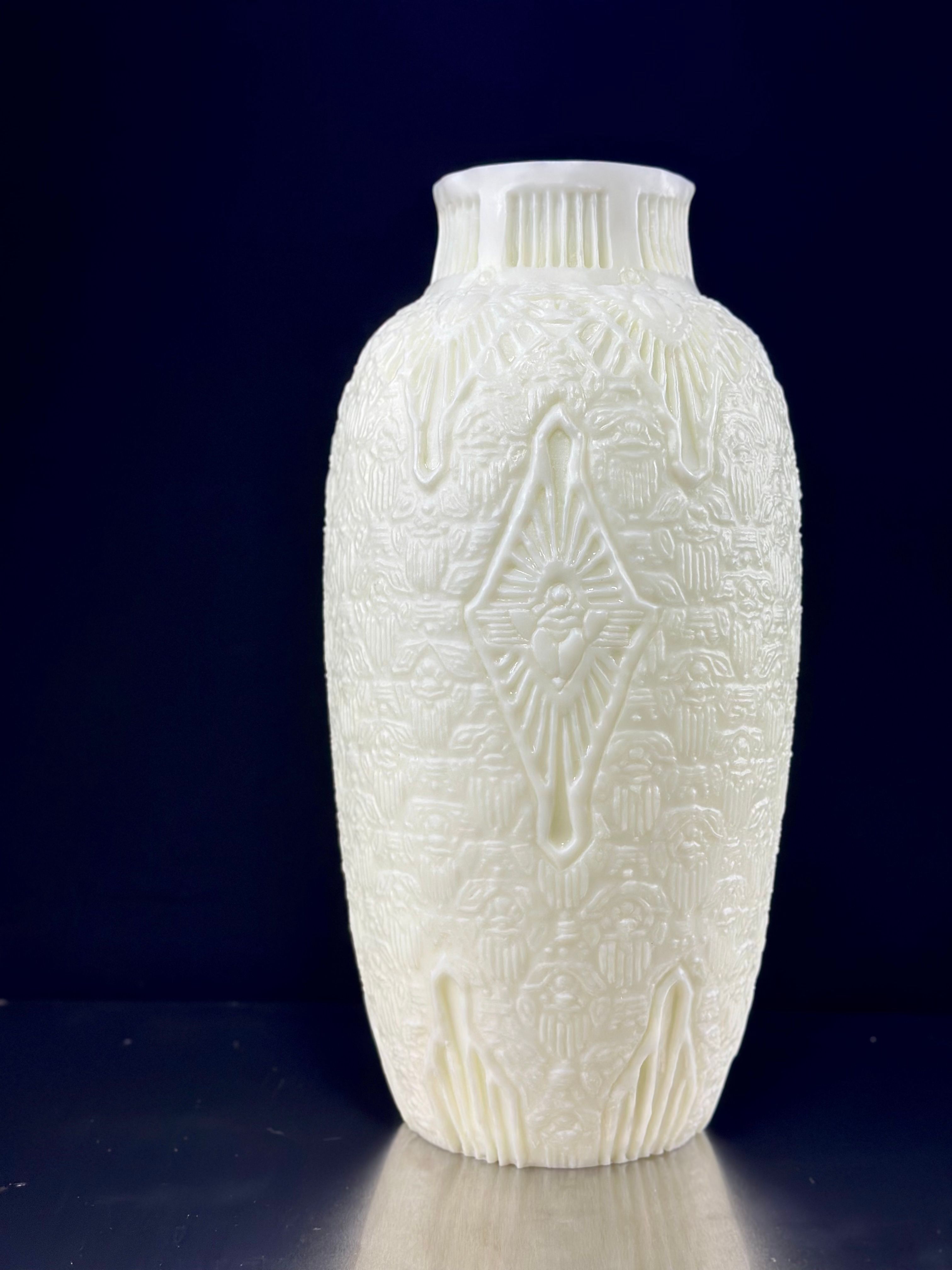 Fully 3D printed Scarab Vase in a nylon-like resin