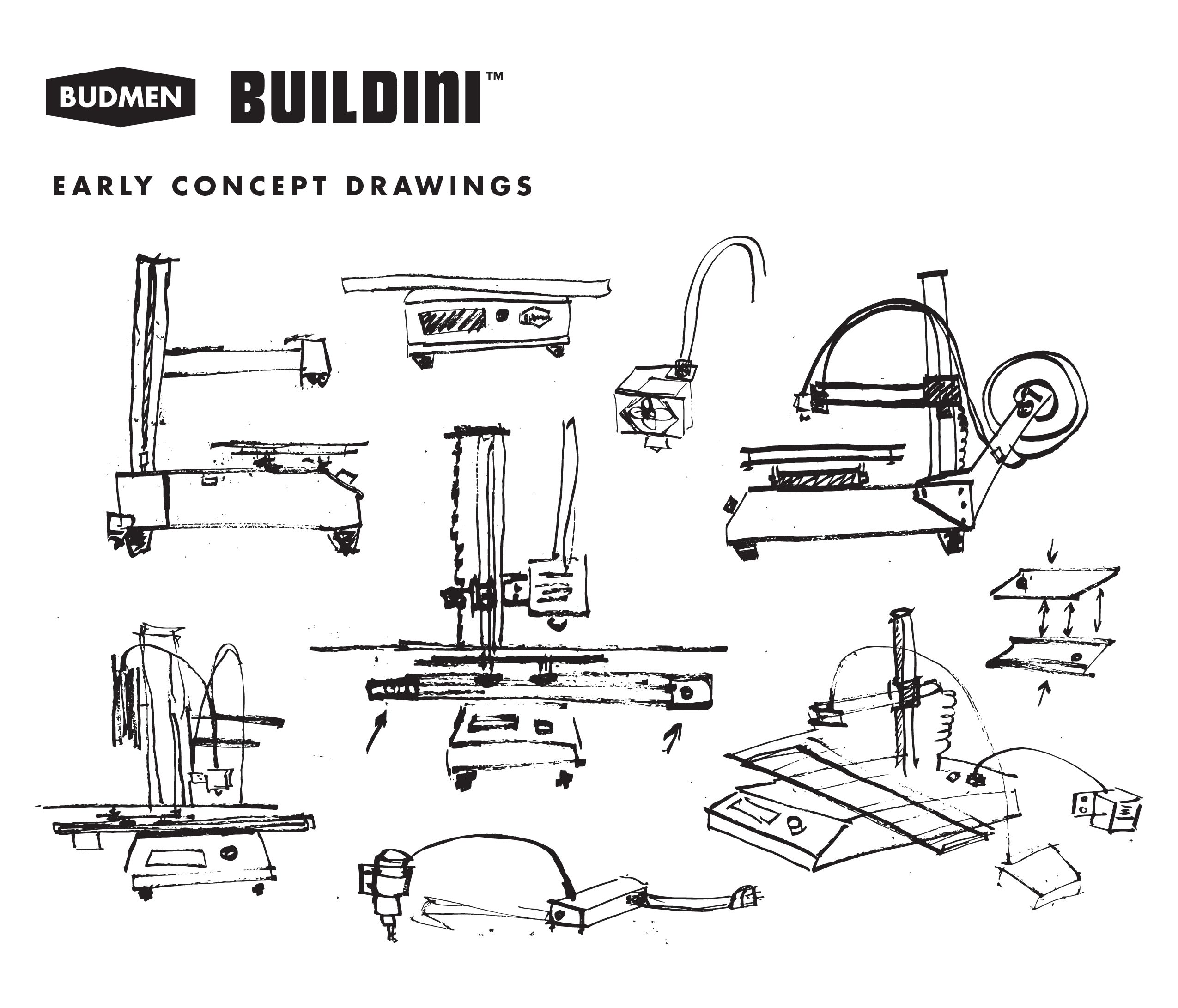 Early Concept Drawings for the Buildini