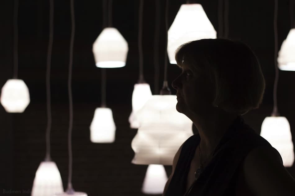 Close up of individual lamps glowing