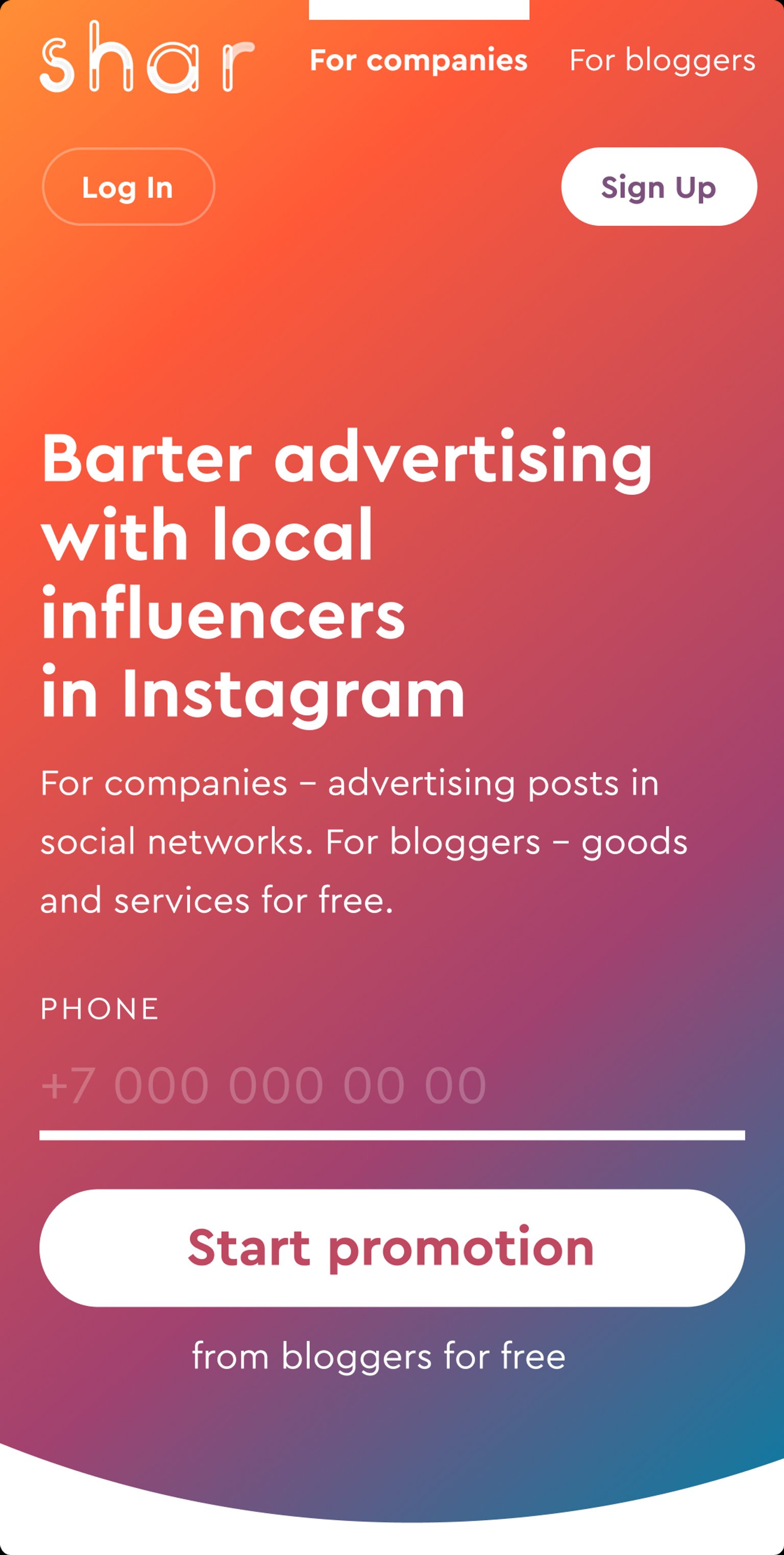 Landing page - for business
