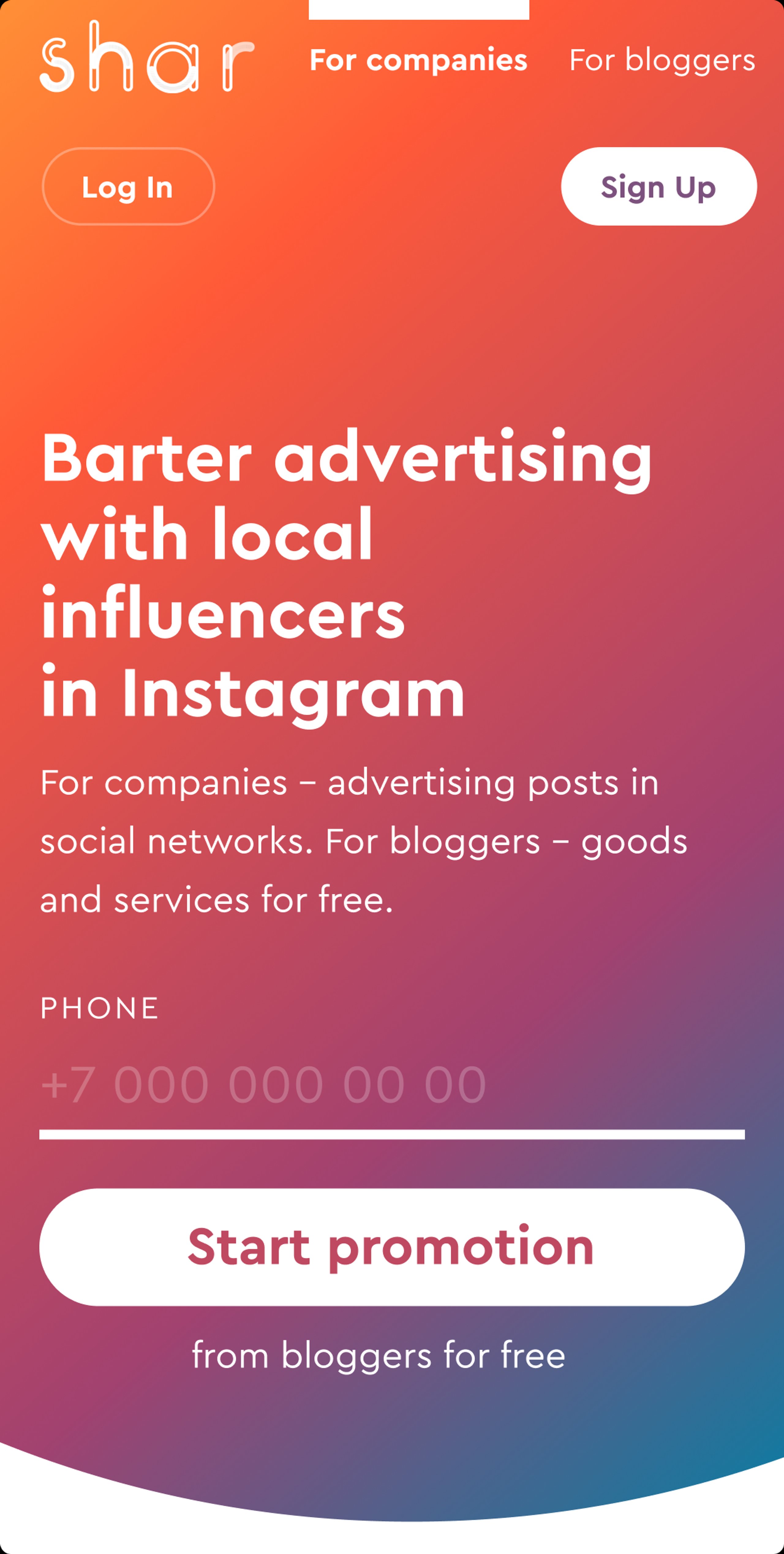 Landing page - for business