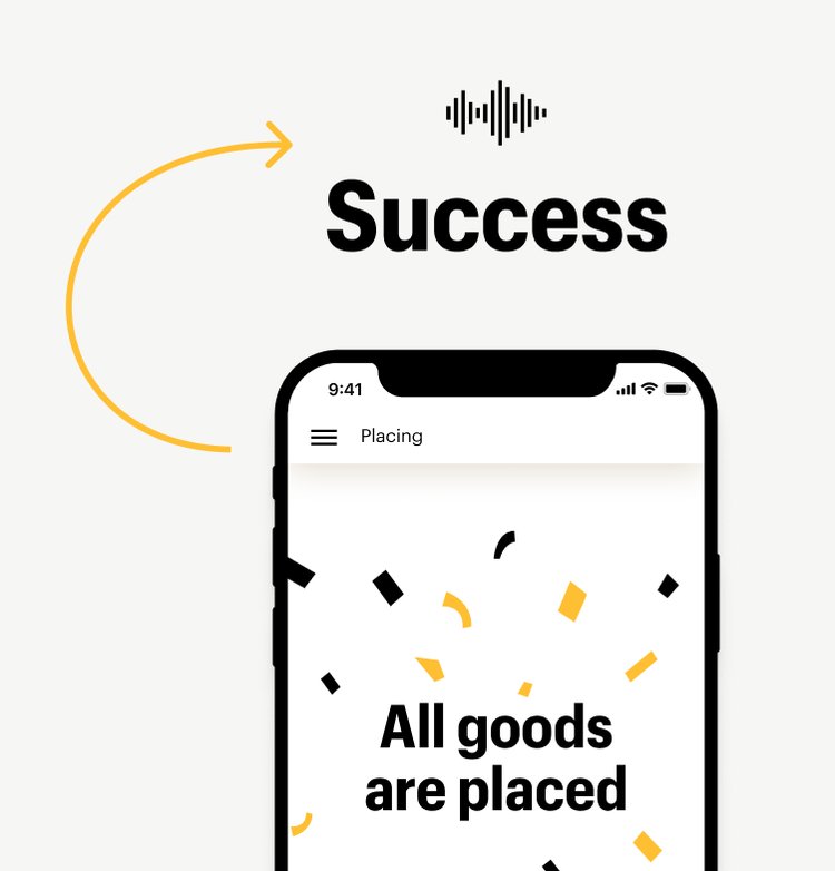 Successful putaway notification