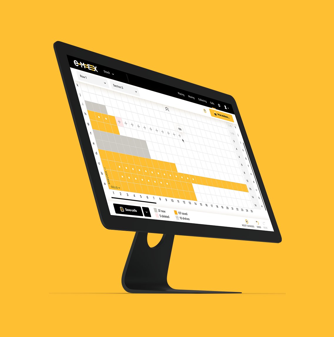 Emex warehouse layout management interface