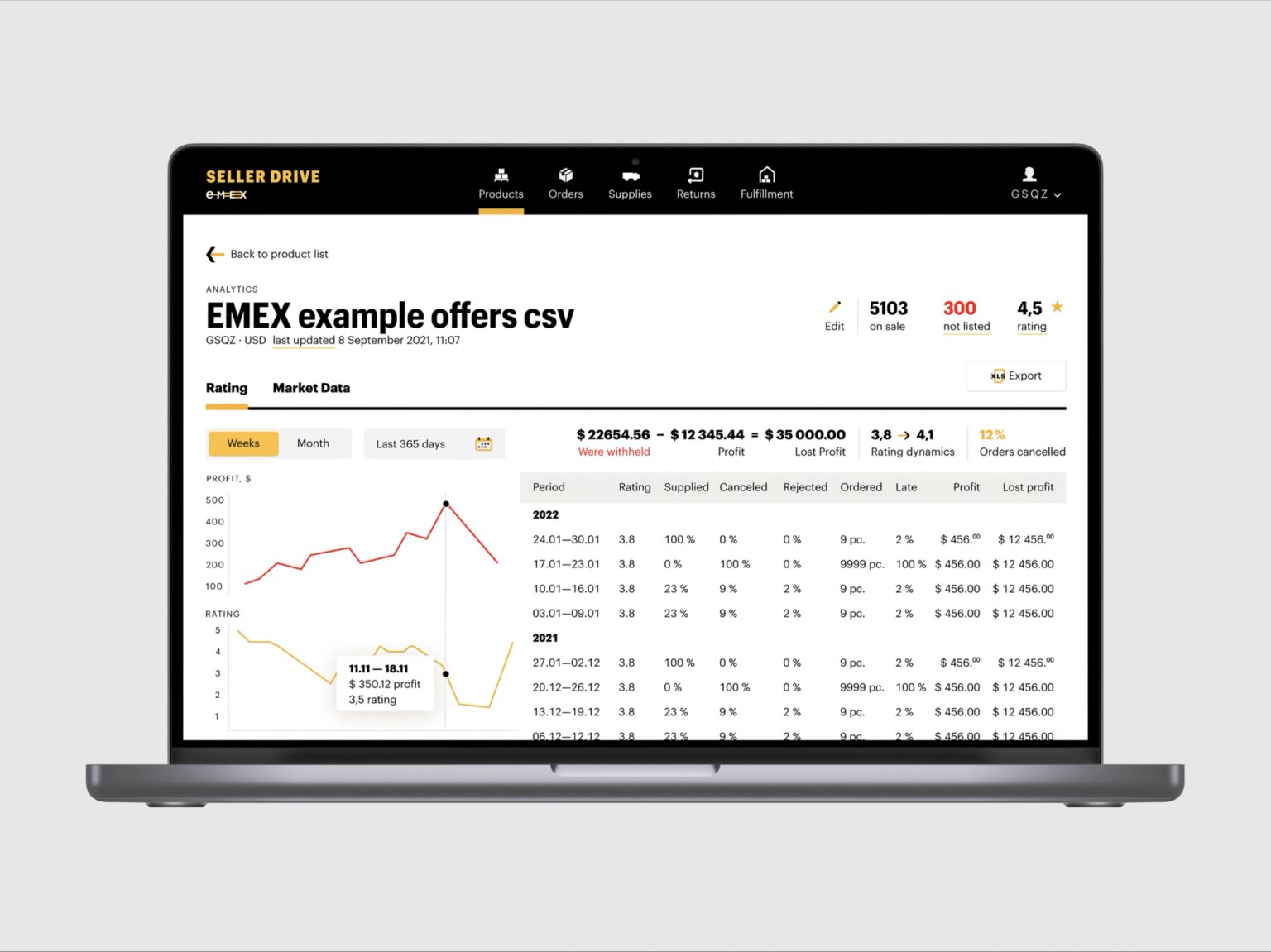  Example of a design system proposal Emex 