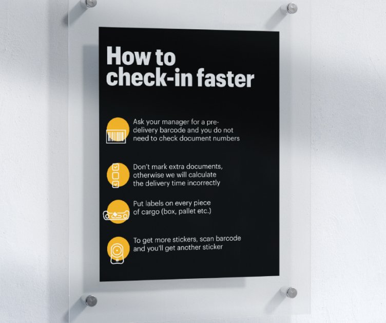 How to check-in faster poster with four tips