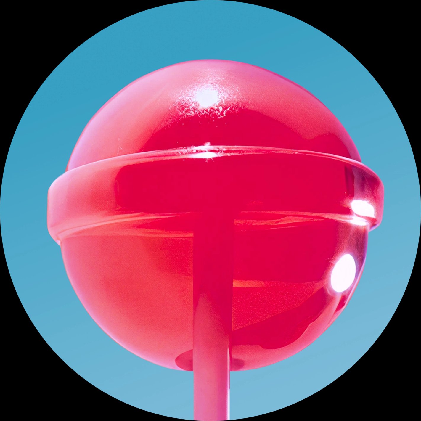 Shar case cover: red lollipop on a blue background