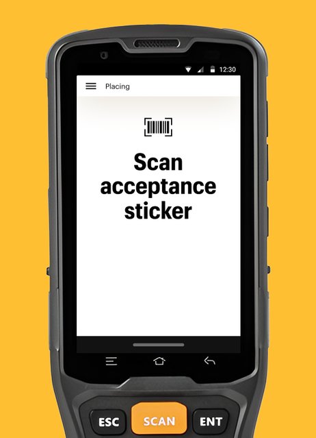 Goods receipt barcode scanning