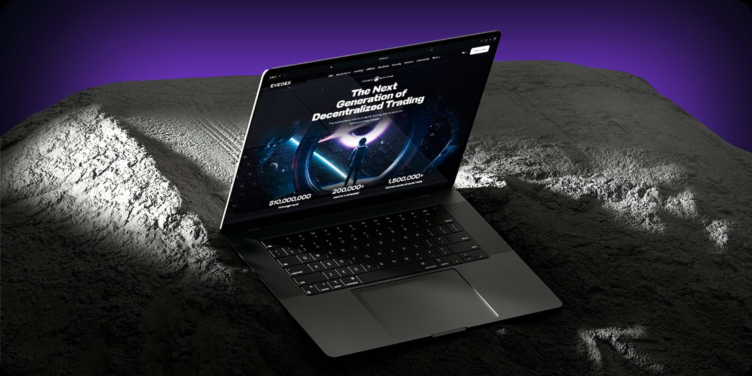 Promotional website for a crypto exchange