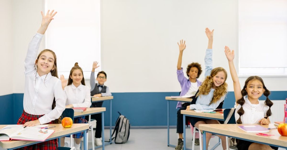 Parents visiting a UK private school classroom