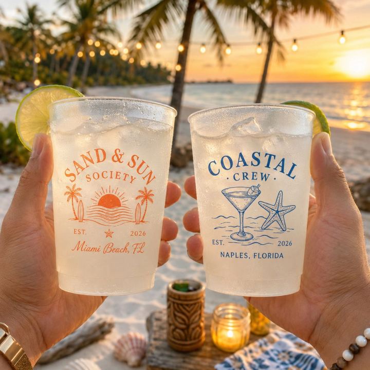 Custom Reusable Frosted Stadium Cups for Parties & Events & Wedding Cup