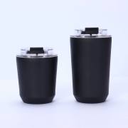 Black 280ml and 380ml insulated coffee tumblers