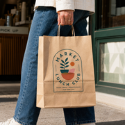 Custom Kraft Paper Takeout Bags with Handles image 7