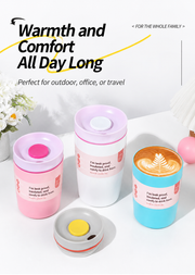 Pink, white, and blue leakproof coffee tumblers