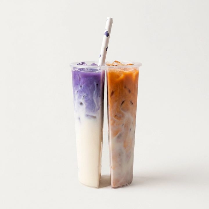 Custom Clear Plastic Twin Share Cups for Cold Drinks