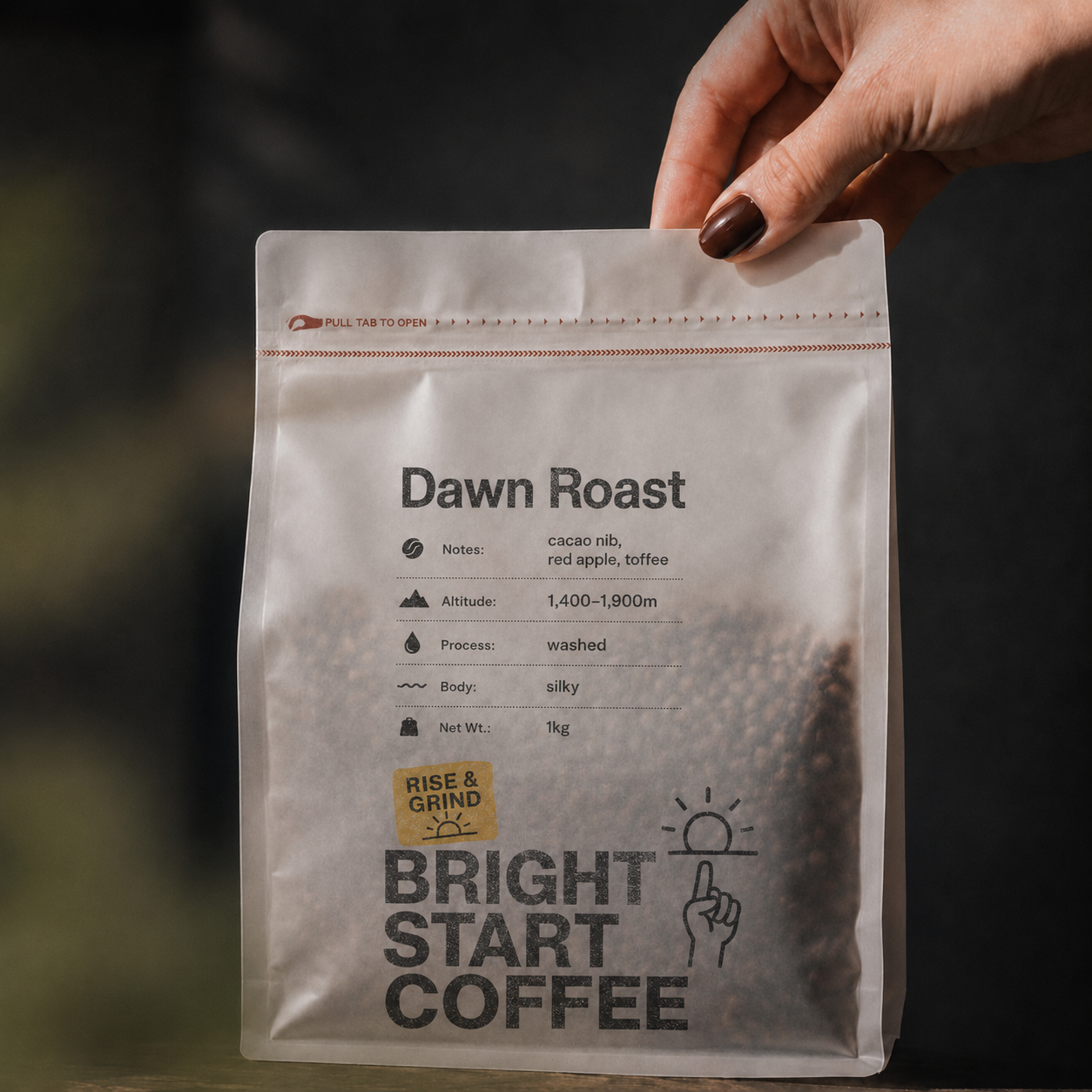 Custom Tissue Paper Coffee Bag - Dawn Roast