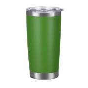 Green 20oz powder-coated stainless steel car tumbler