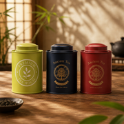 Custom Round Inner Plug Tin Cans for Loose Leaf Tea image 2