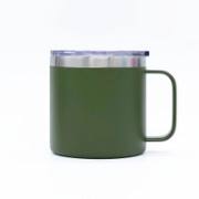 Olive green handled insulated coffee mug
