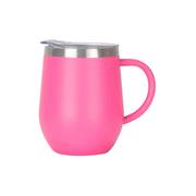 Bright pink 12oz egg-shaped insulated coffee mug
