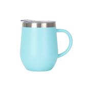 Light blue 12oz egg-shaped insulated coffee mug