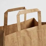 Custom Flat Handle Kraft Paper Shopping Bags with Logo image 10