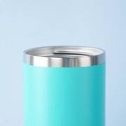 Flip straw spout and direct-sip opening on the travel tumbler