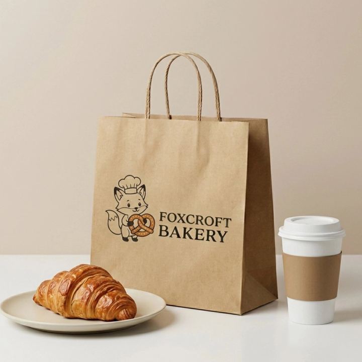 Custom Twisted Handle Paper Bakery Bags