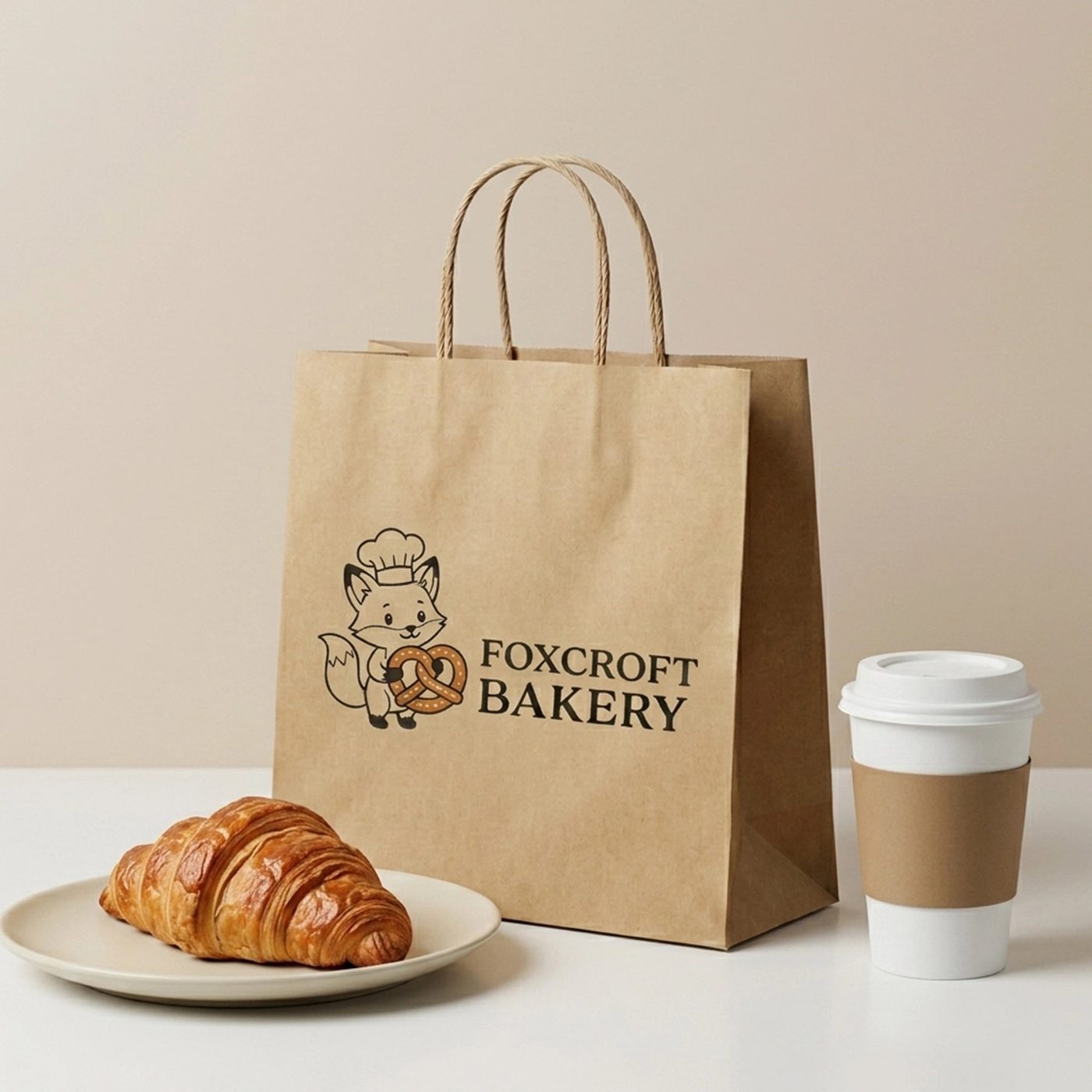 Custom Twisted Handle Paper Bakery Bags image 1