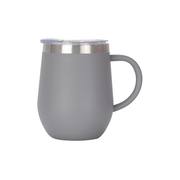 Grey 12oz egg-shaped insulated coffee mug