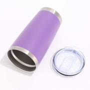 Purple 20oz car tumbler with removable clear slide lid