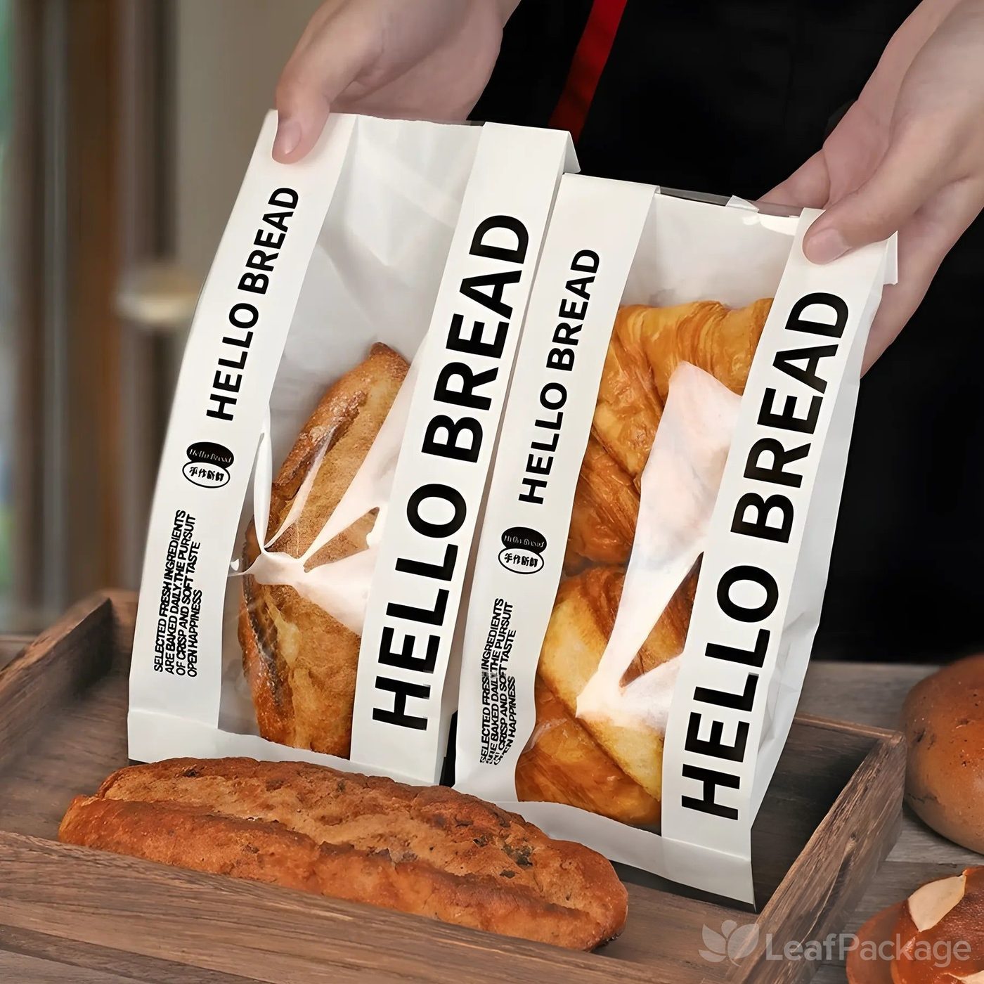 Custom Transparent Window Paper Bread Bags image 1