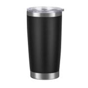 Black 20oz powder-coated stainless steel car tumbler