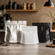 Ready-to-Ship Foil Stand Up Pouch Blank Coffee Bags – Valve & Zipper Options image 1