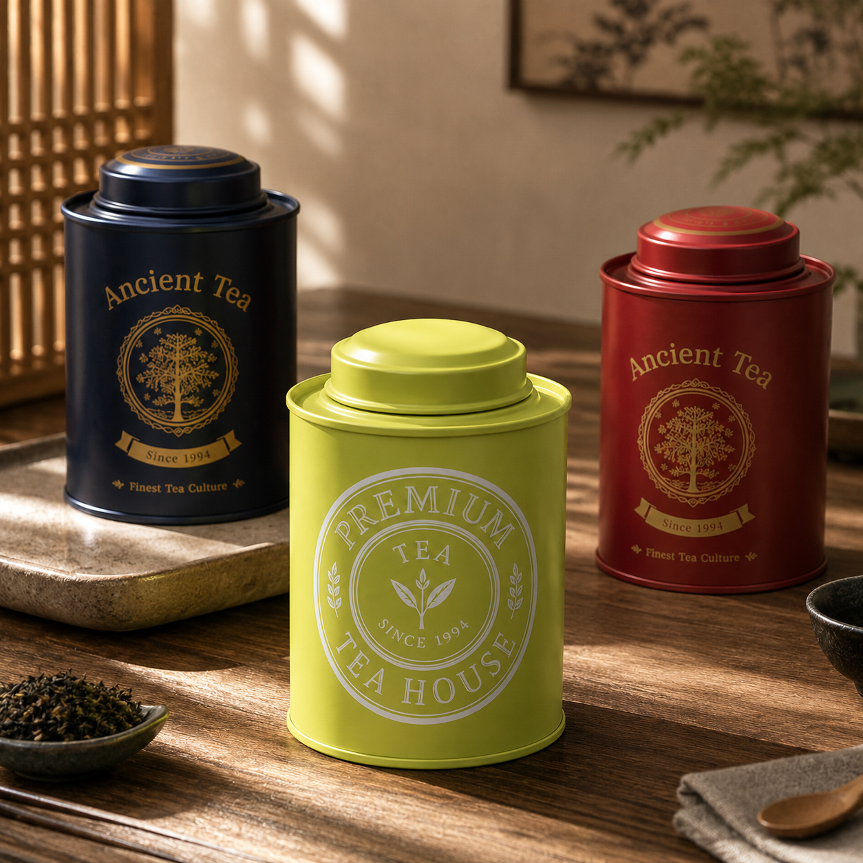 Custom Round Inner Plug Tin Cans for Loose Leaf Tea image 1