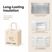 Custom Square Cake Insulated Cooler Takeout Tote Bag with Handle image 3