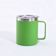 Bright green 12oz insulated coffee mug with handle